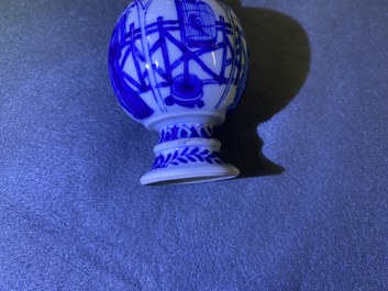 Five Chinese mostly blue and white vases, Kangxi